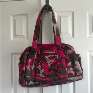 Lug Pink and Brown Shoulder Bag with Modern Design